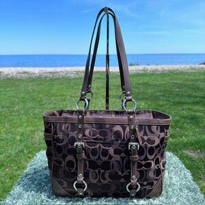 Coach Brown Signature Shoulder Handbag